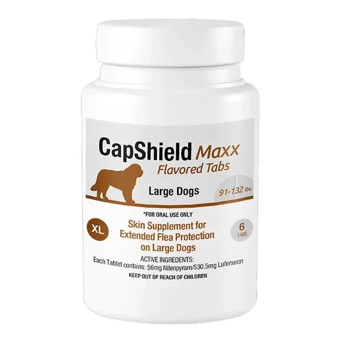 CapShield Maxx Flavored Flea Tabs for Dogs XL 91-132lbs, 6-Count