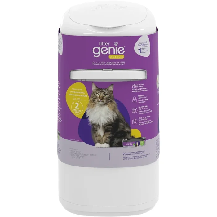 Cat Litter Disposal System – Design Pail with Scoop, Holder & Refill (Up To 2 Months)