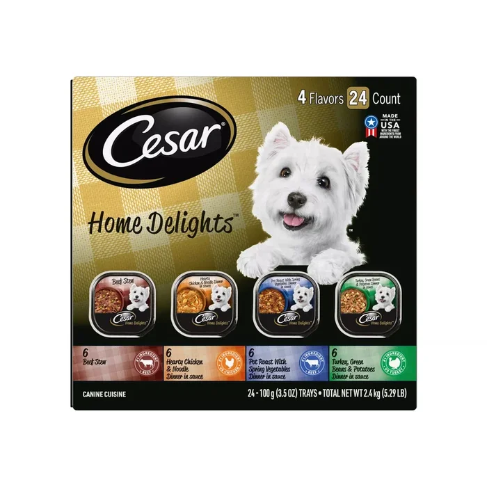 Cesar Home Delights Variety Pack Small Breed Adult Wet Dog Food, 3.5-oz tray, case of 24