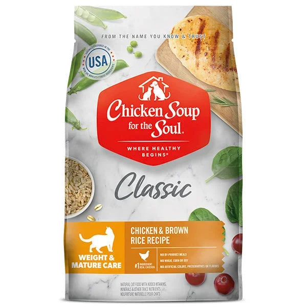 Chicken Soup for the Soul Classic Weight & Mature Care Dry Cat Food – Chicken & Brown Rice Recipe