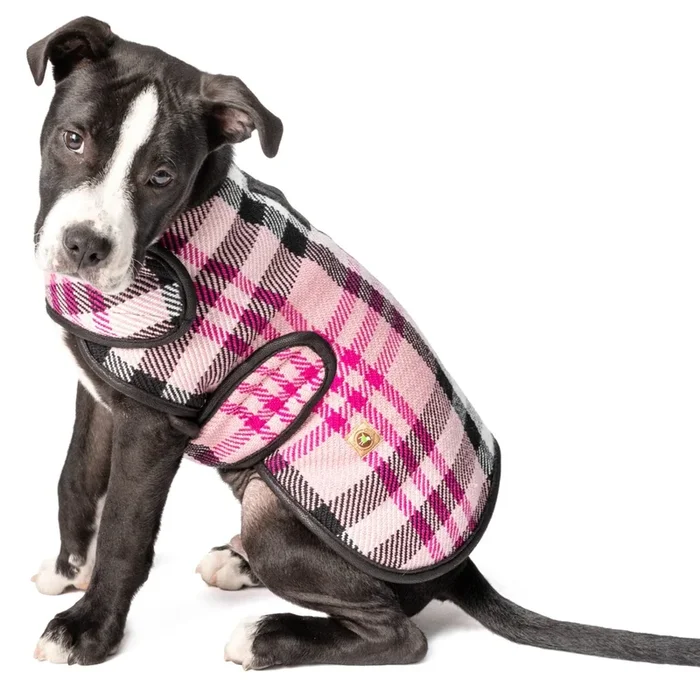 Chilly Dog – Dog Blanket Coat Pink Plaid