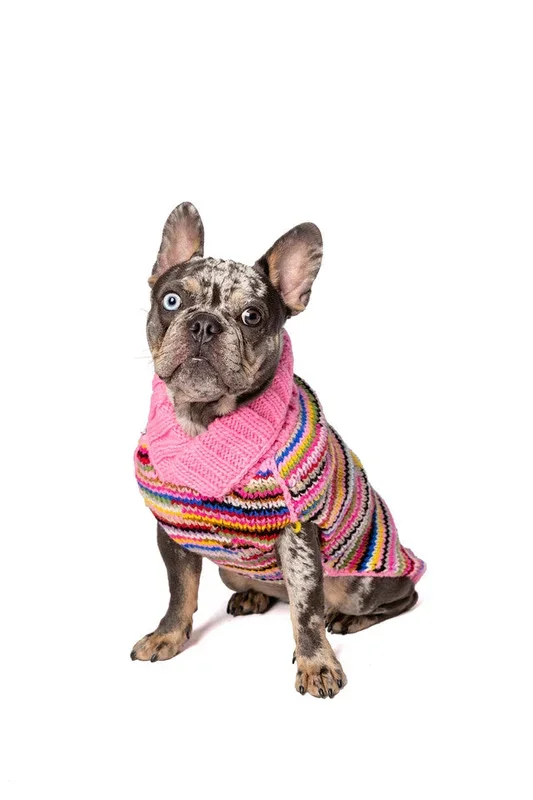 Chilly Dog – Dog Sweater Pink Multi Wool