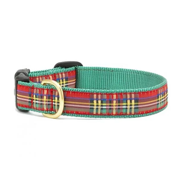 Christmas Sparkle Plaid Dog Collar