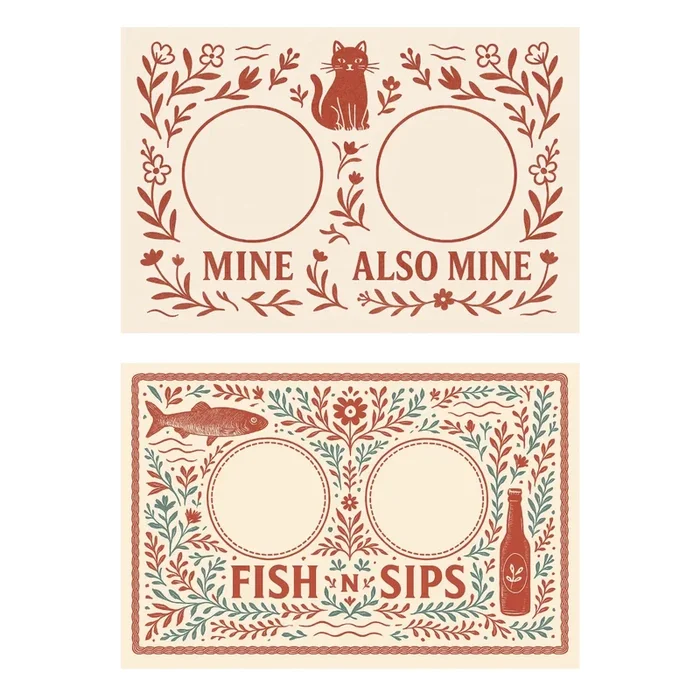 CIAO GATTO Smör & Sip Reversible Cat Placemat
