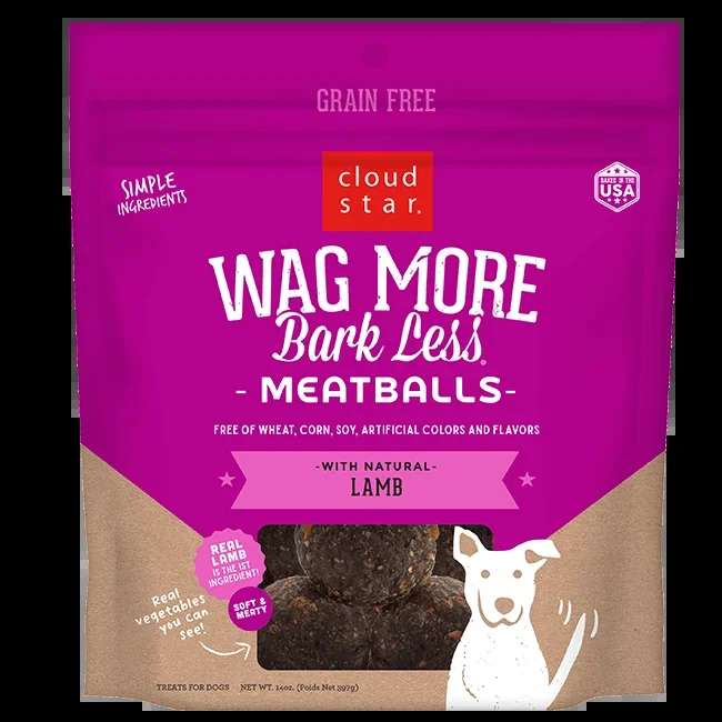 Cloud Star Wag More Bark Less Meatballs: Lamb Dog Treats