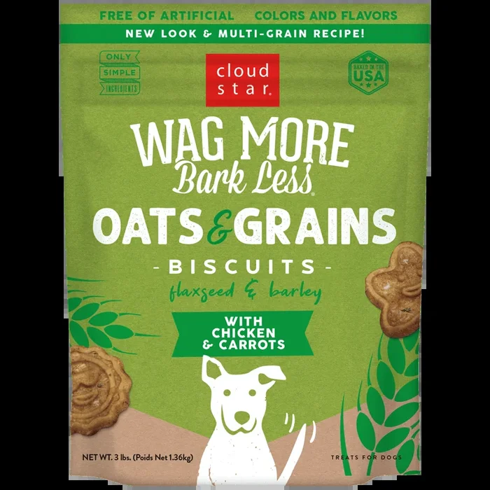 Cloud Star Wag More Bark Less Oats & Grains with Chicken & Carrots Oven Baked Biscuits