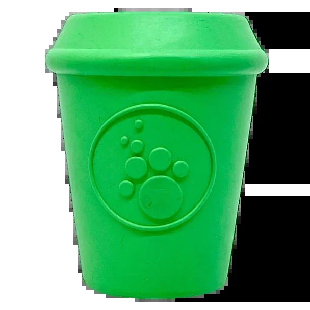 Coffee Cup eDispener Durable Rubber Chew Toy and Treat Dispenser