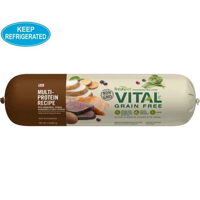 Cooked Dog Food – VITAL, Grain Free Multi-Protein Recipe, 2 lb roll
