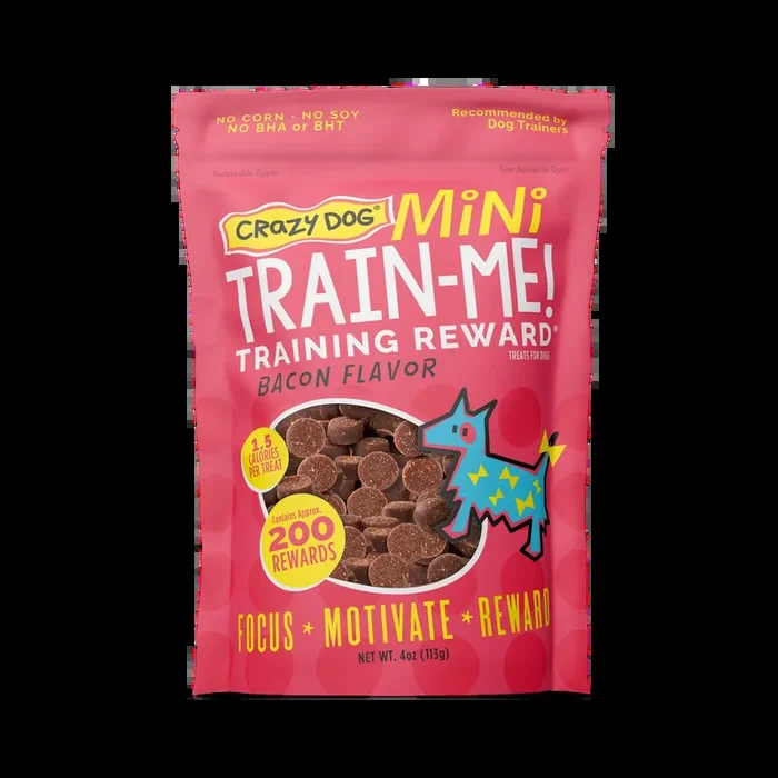 Crazy Dog Train-Me! Bacon Flavor Dog Treats 4 Oz