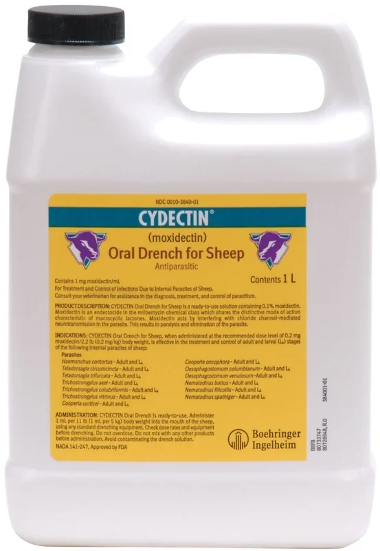 Cydectin (moxidectin) Oral Sheep Drench Wormer – Antiparasitic Dewormer for Internal Parasite Control
