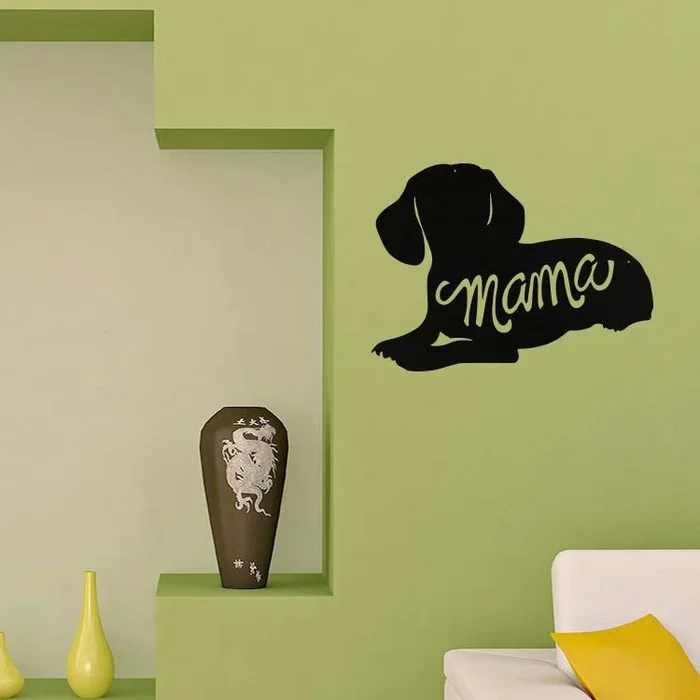 Dachshund Mama Silhouette – Metal Wall Art/Décor