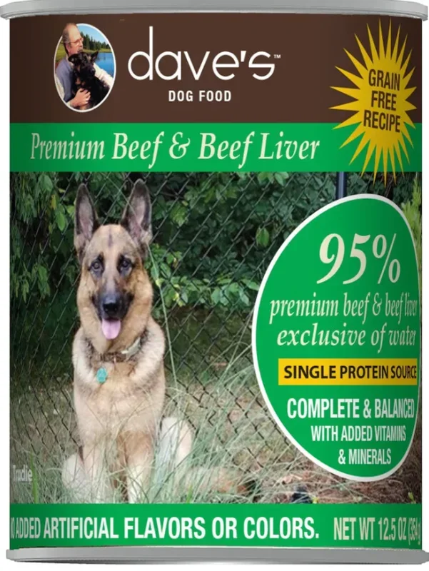 Dave’s 95% Premium Beef & Beef Liver Recipe Canned Dog Food