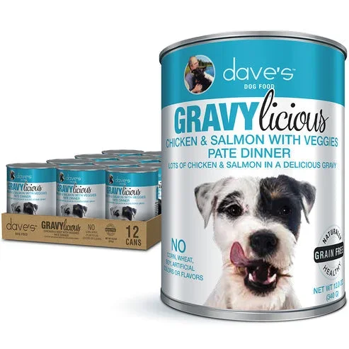 Dave’s Pet Food Gravylicious Chicken & Salmon with Veggies Paté Dinner For Dogs