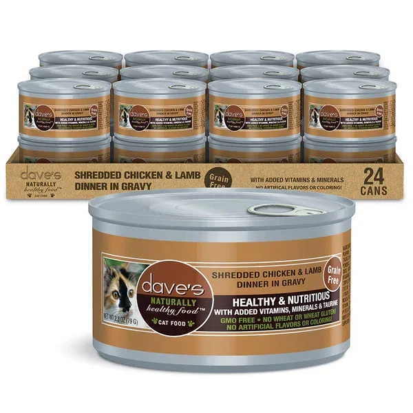 Dave’s Shredded Chicken & Lamb Dinner in Gravy Wet Cat Food