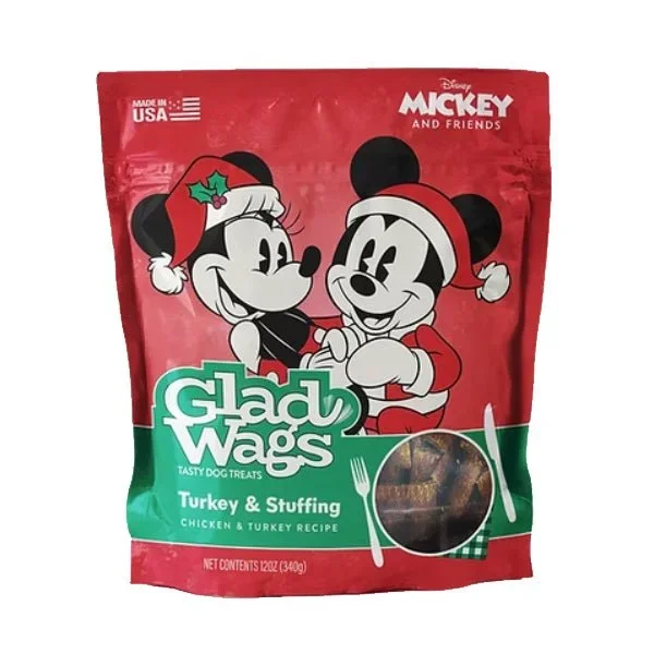 Disney Glad Wags Dog Treats Chicken, Beef, Turkey & Pork Homestyle Jerky, Grain-Free, 12 oz, Made in USA