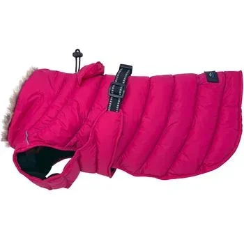 Doggie Design Alpine Extreme Weather Puffer Coat, Pink Peacock
