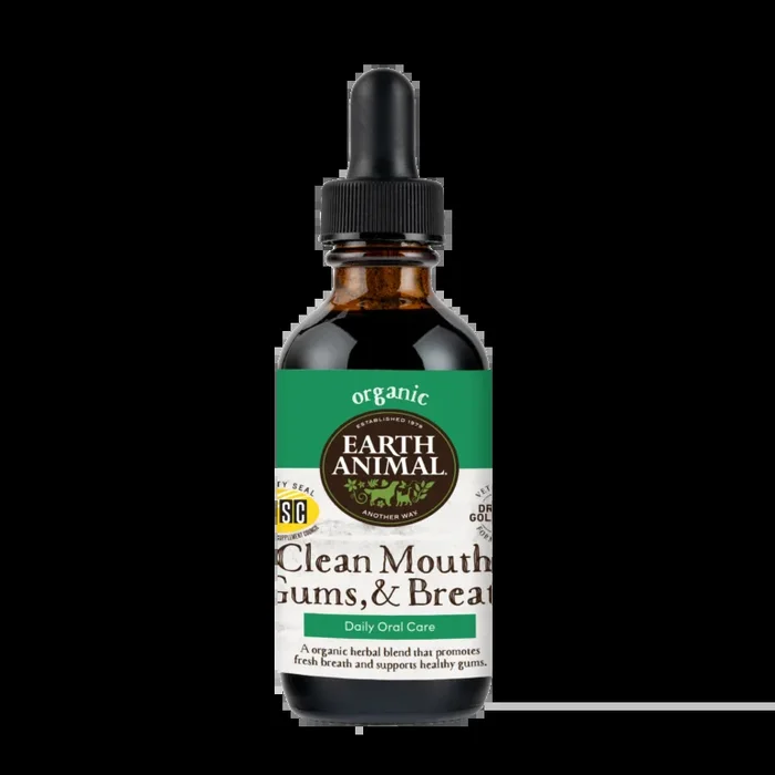 Earth Animal Clean Mouth, Gums & Breath Organic Natural Remedy 2-oz, Dog Supplement