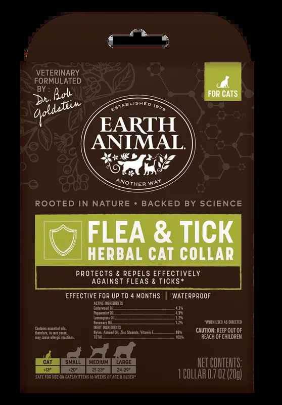 Earth Animal Flea & Tick Herbal Collar For Cats