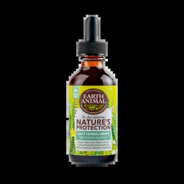 Earth Animal Nature’s Protection Flea And Tick Daily Herbal Drops; 2- Oz Dropper Bottle