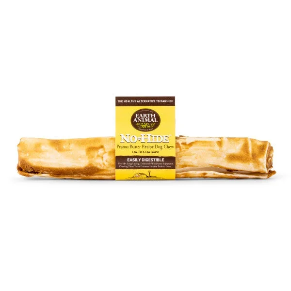 Earth Animal No-Hide Cage-Free Peanut Butter Natural Rawhide Alternative Dog Chews, 11-in