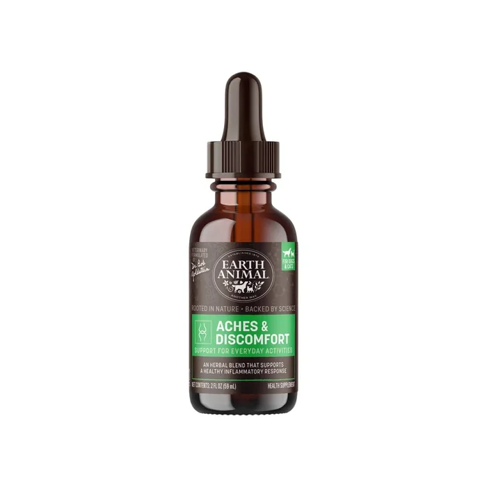 Earth Animal Organic Herbal Remedies Aches & Discomfort Tincture for Dogs