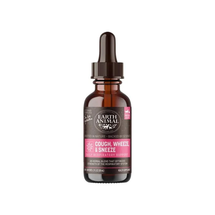Earth Animal Organic Herbal Remedies Cough, Wheeze & Sneeze Tincture for Dogs