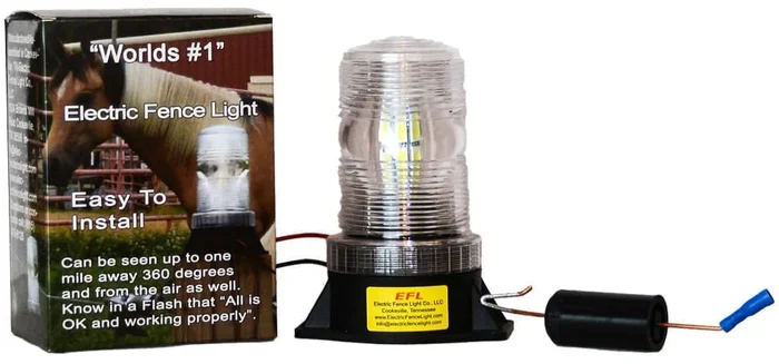 Electric Fence Light with LED Bulb – Visible Fence Pulse Indicator for 2-Joule Chargers