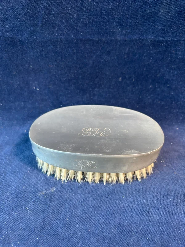 English Pewter Brush Sheffield England, Engraved