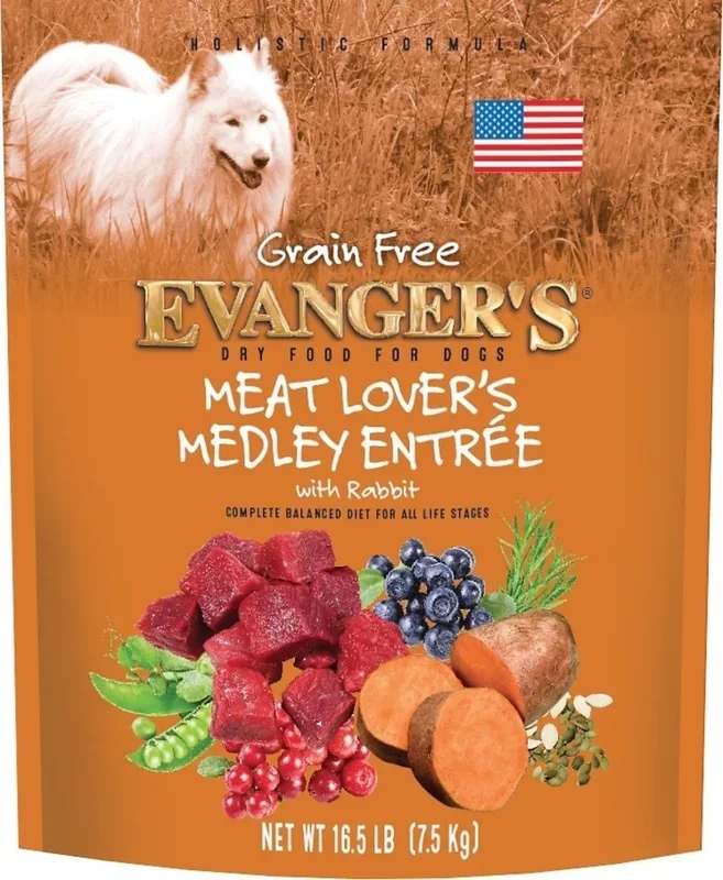 Evangers Grain Free Meat Lover’s Medley with Rabbit Dry Dog Food