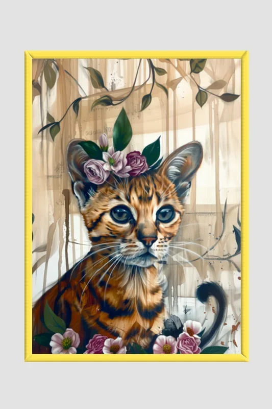 EverythingBoho The Boho Cat Wall Art (Yellow)