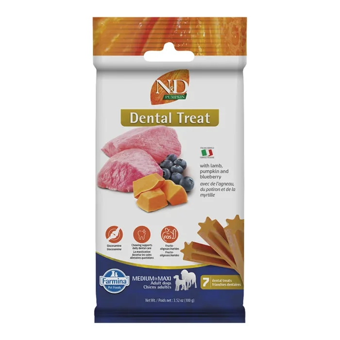 Farmina Lamb & Pumpkin Med/Maxi Dental Dog Treat – 7ct