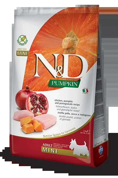 Farmina N&D Pumpkin Formula Mini Chicken and Pomegranate Adult Dog Food