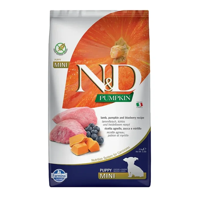 Farmina N&D Pumpkin Lamb & Blueberry Puppy Mini Dry Dog Food