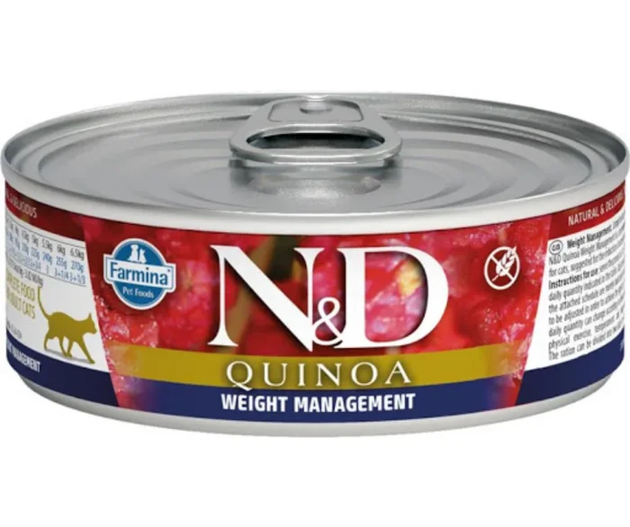 Farmina Pet Foods – N&D Quinoa – All Breeds, Adult Cat Weight Management, Lamb Recipe Canned Cat Food