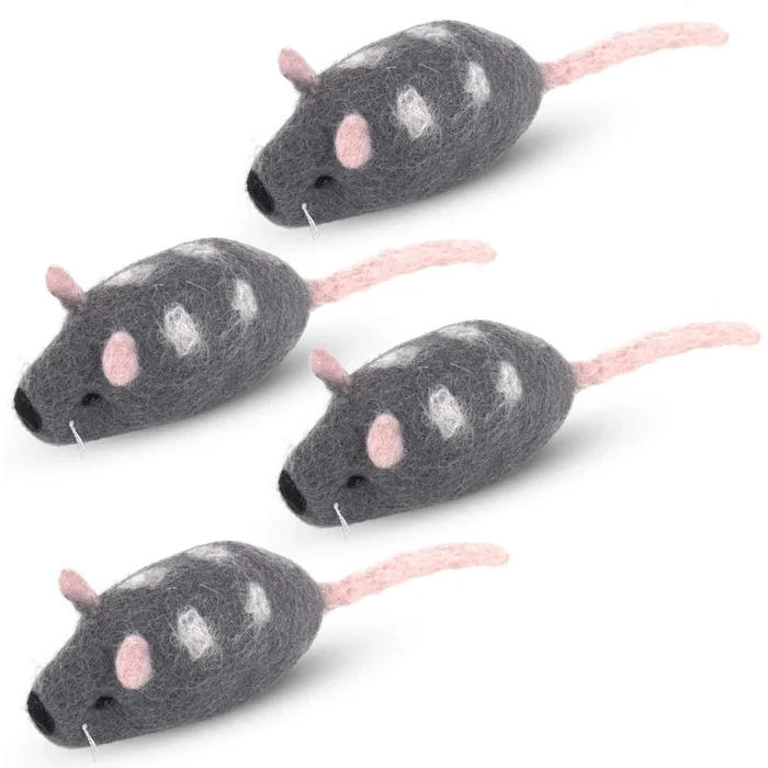 FeltCave – Felted Mouse Cat Toy 4 pack