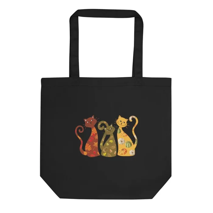 Festive Fall Cats Tote Bag