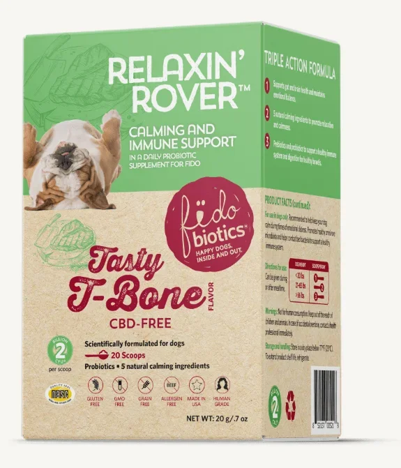 Fidobiotics Relaxin’ Rover Calming Probiotic Immune Support Supplement for Dogs