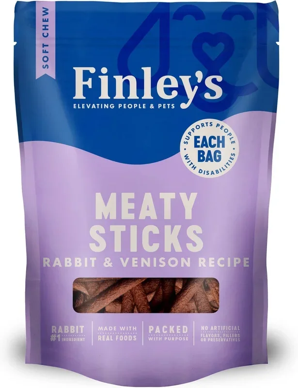 Finley’s Barkery Meaty Sticks Rabbit & Venison Soft & Chewy Dog Treats