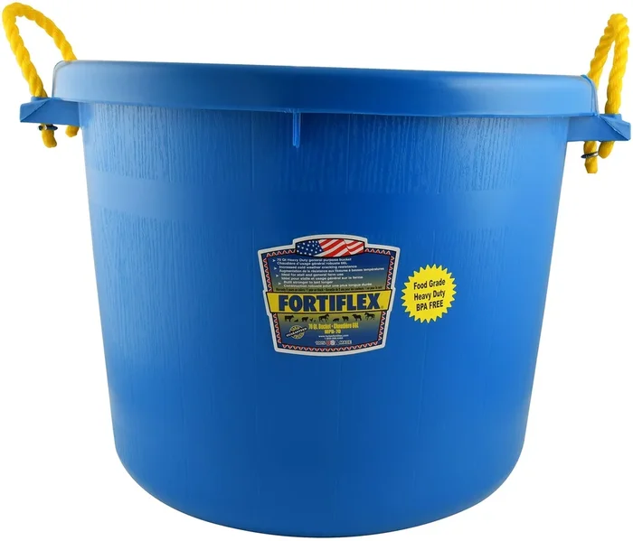 Fortiflex Heavy-Duty Plastic Muck Bucket, 70 Quart