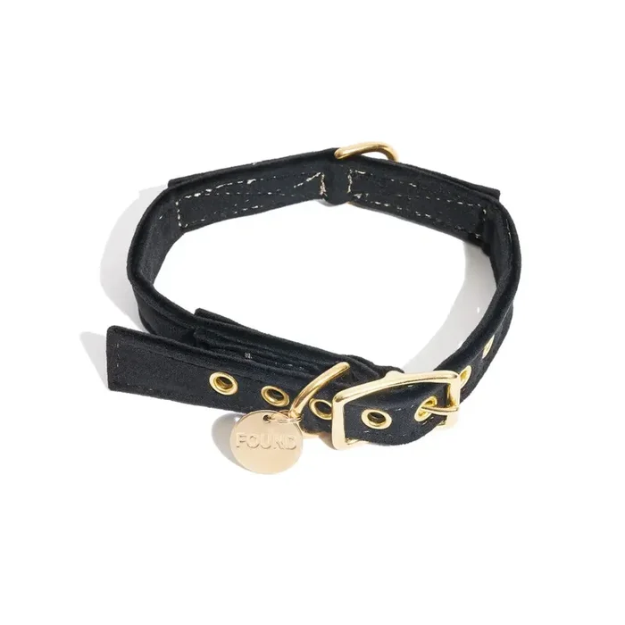 Found My Animal Black Washable Velvet Dog Collar