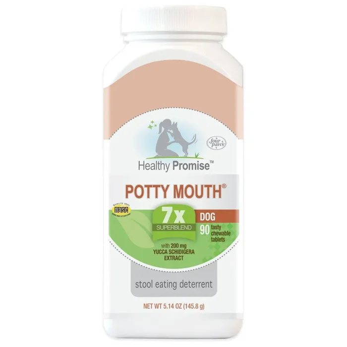 Four Paws Healthy Promise Potty Mouth Tablets – Coprophagia Stool Eating Deterrent for Dogs
