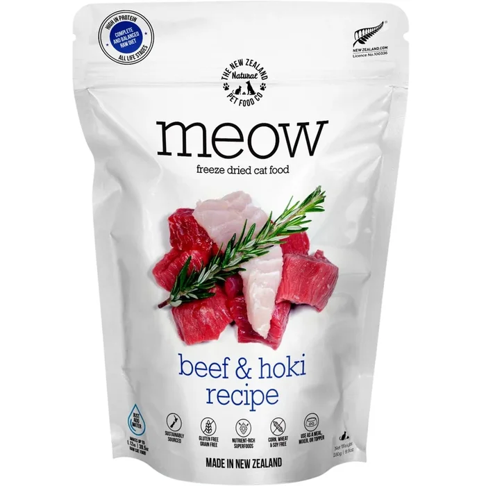 Freeze Dried Cat Food – Meow – Beef & Hoki Recipe