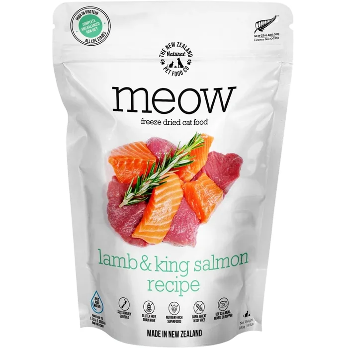Freeze Dried Cat Food – Meow – Lamb & King Salmon Recipe