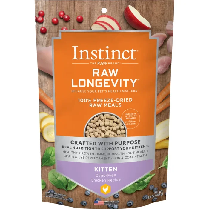 Freeze Dried Raw Cat Food – LONGEVITY – Cage Free Chicken – Kitten