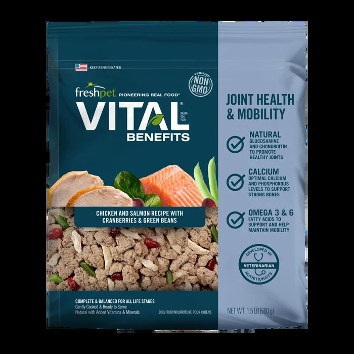 Freshpet Vital® Benefits Joint Health & Mobility Chicken and Salmon Recipe with Cranberries & Green Beans
