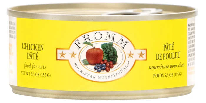 Fromm Four-Star Chicken Pate, Wet Cat Food, 5.5-oz Case of 12