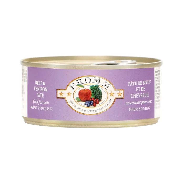Fromm Four-Star Wet Cat Food – Beef & Venison Paté – 5.5oz Can