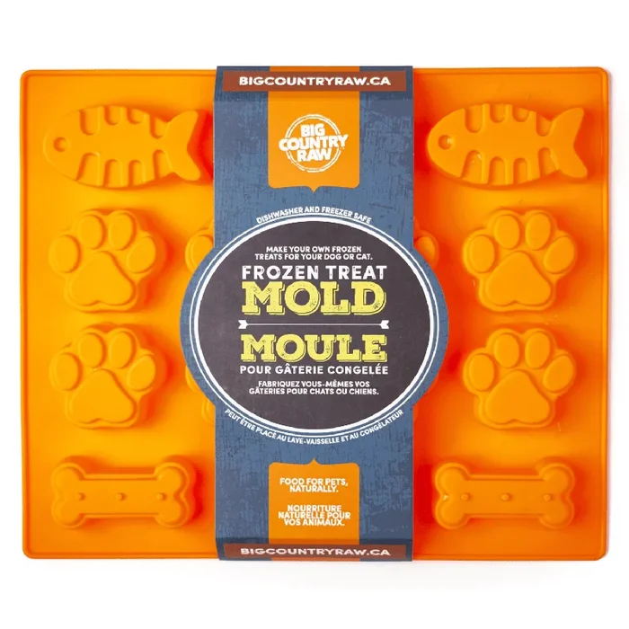 Frozen Treat Mold – Fish, Paw & Bone Shape – Large Orange