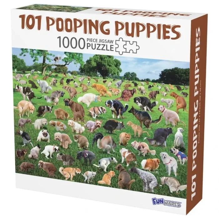 Funware – 101 Pooping Puppies 1,000 Piece Puzzle
