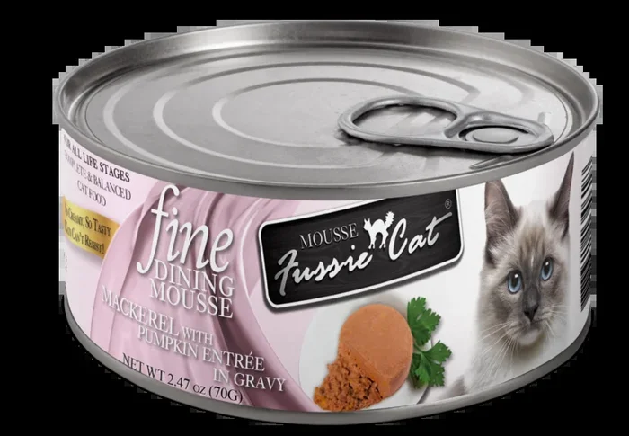 Fussie Cat Fine Dining – Mousse Mackerel with Pumpkin Entree in Gravy Canned Cat Food